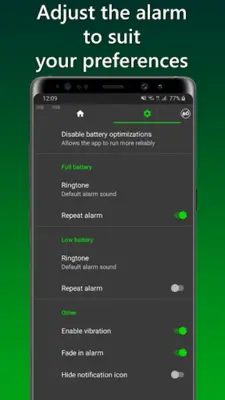 Charge Alarm Full Low Battery android App screenshot 0